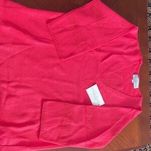 Anne Pedersen Bright Pink V-Neck Sweater